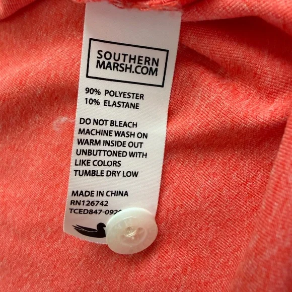 Southern Marsh Orange Pink Performance Polo Shirt Size Large L - Picture 6 of 8